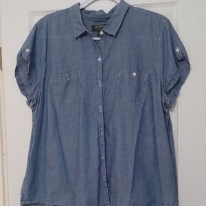 Eddie Bauer Classic Blue Button-Up Shirt